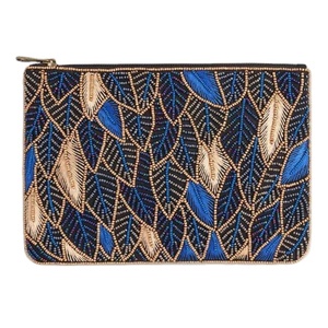 Design de luxe Géorgie Noir Graine Perlé Broderie À La Main Artisanat pour Femmes Filles Mignon Perlé À Glissière Fabriqué en Inde - Product Image 2