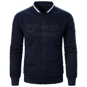 Sudadera Casual de Invierno para Hombre, Personalizada, a Cuadros, de Color Sólido, con Cierre y Cuello Alto, Servicio OEM - Product Image 4