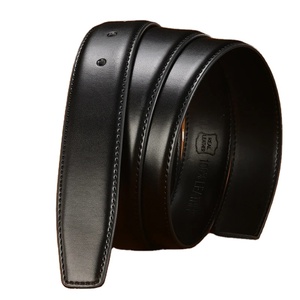 Ceintures sans boucle largeur marque boucle ardillon noir en cuir véritable ceintures pour hommes corps sans boucle sangle - Product Image 1
