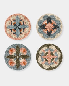 CRYSTAL CRAFT Fancy Stylish Handmade <b>Beaded</b> Embroidery Festival Design <b>Coaster</b> High Quality Eco-Friendly Custo Designs for - Product Image 2