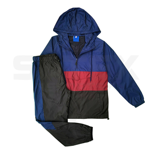 Conjuntos Deportivos de Invierno para Hombre al por Mayor, Chaquetas con Capucha de Forro Polar, Cierre de Cremallera, Secado Rápido, Transpirables, de Poliéster, Cortavientos, para Entrenamiento - Product Image 1