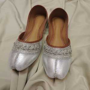 Zapatos Khussa para Mujer, Tradicionales Pakistaníes, Étnicos, Bordados, Antideslizantes, Cómodos, Transpirables, Planos - Product Image 3
