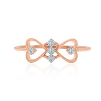 Bague de fiançailles moderne Zota Jewel en or rose 14 carats avec pierre triangulaire en diamant CZ en forme de cœur pour femmes