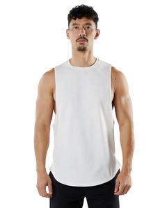 2026 Spring Summer New Split Sports Tank <b>Top</b> Loose Round Neck Sleeveless 100% Cotton Breathable Quick Dry <b>Men's</b> Vest - Product Image 1