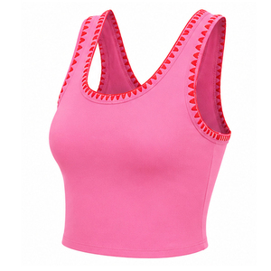 Women Knitted Short Crop <b>Tank</b> <b>Tops</b> Sleeveless <b>Racerback</b> Workout Yoga Gym Quick Dry Breathable Custom OEM Sports Clothing - Product Image 5