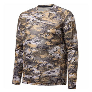 Camiseta de Caza con Cierre y Rayas Sublimadas Personalizadas al por Mayor, 100% Algodón Orgánico, Transpirable, Informal para Hombre - Product Image 3