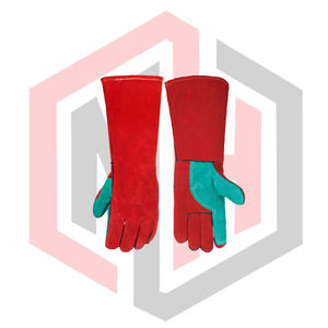 Gants renforcés en cuir fendu pour soudeurs, manchette de sécurité anti-vibration, résistance à la chaleur, résistance au feu, résistance aux déchirures, antidérapants - Product Image 5