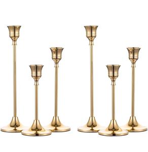 Juego de 6 Portavelas Metálicos Dorados para Velas sin Llama, Decoración para el Hogar - Product Image 1