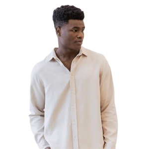 Elegant Mens Linen Button-Down <b>Shirt</b> - Lightweight Breathable Fabric, Perfect for <b>Summer</b> and Spring - Product Image 1