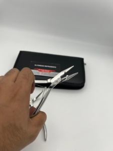 Mirror Polish Finish Micro Ring <b>Bead</b> Opener Plier Tool For Hair Extensions Surgical Grade Stainless Steel with Pouch Kit - Product Image 3