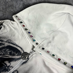Sweat à capuche surdimensionné pour homme en molleton chenille brodé 220 GSM, 100% coton épais, pull d'hiver délavé à l'acide et effet vieilli - Product Image 6