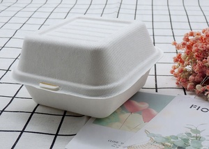 Biodegradable 4,5 pulgadas hamburguesa contenedor caña de azúcar bagazo hamburguesa caja - Product Image 6