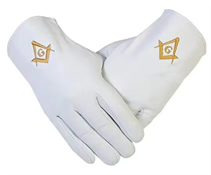 Gants de cérémonie maçonniques 100% coton blanc pur, design personnalisé rayé, compatibles écran tactile, toutes saisons - Product Image 5