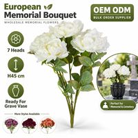Bunga Peony Artifisial Grosir untuk Makam, Vas Bunga Peringatan, Buket untuk Hari Semua Orang Kudus Eropa bagi Importir Ritel
