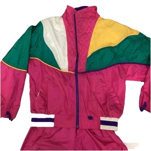Ensemble de survêtement décontracté 2 pièces pour femme grande taille, coupe-vent, imperméable, respirant, avec haut zippé et blocs de couleur, idéal pour la gym - Product Image 3
