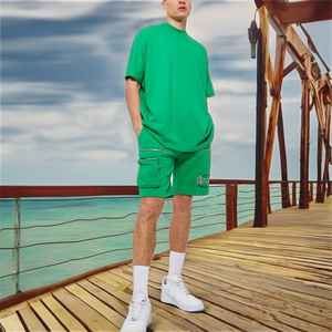 2025 verano Vintage desgastado ácido lavado Hombre Pantalones cortos nueva Alta Calidad Baggy Fleece Terry toda la tela tejido de punto de secado rápido - Product Image 2