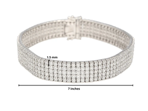 Pulsera de tenis chapada en oro de 18 quilates con diamantes de corte brillante redondo en montura de canal, certificada por IGI, estilo Hip Hop, 7 pulgadas, unisex - Product Image 2