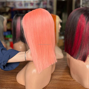 Perruques en cheveux humains bruts vietnamiens les plus vendues, perruques Lace Front sans colle, style bob court, couleur et texture personnalisables - Product Image 5