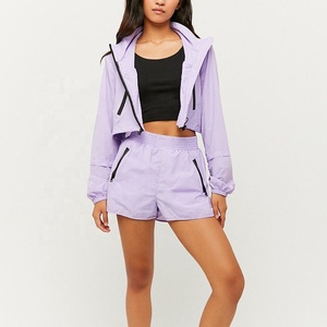 Sudadera cortavientos de manga larga para mujer, chaqueta de gimnasio de talla grande, Parche de patrón de ropa sostenible transpirable antibolitas de secado rápido - Product Image 2