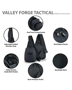 Sac à bandoulière tactique Valley Forge 2.0, design léger et haute capacité, en polyester réglable, fourni par l'usine - Product Image 2