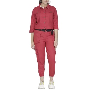 ชุดเสื้อผ้าสตรีเสื้อแจ็กเก็ตผ้ายีนส์แบบเข้าคู่ชุดเซ็ตยีนส์คาร์โก้2ชิ้นสำหรับ Women2026 - Product Image 4