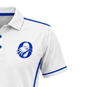 Men's <b>White</b> Blue <b>Cricket</b> Jersey Short Sleeve Polo Style Sports Shirt Team Uniform Outdoor Match Wear Athletic Apparel - Product Image 5