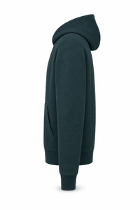 Sweat à capuche sans cordon bleu marine épais pour homme, 100 % coton molletonné, poche kangourou, respirant, hiver, uni, vente en gros - Product Image 6