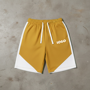 Shorts de hombre de alta calidad estilo streetwear, con logo bordado personalizado, de tela gruesa, dos tonos, con bolsillos laterales, transpirables. - Product Image 4