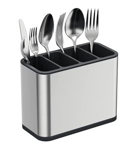 Porta Cubiertos Rectangular de Acero Inoxidable, Organizador de Cubiertos a Prueba de Polvo, Diseño Minimalista, Tipo Vertical, para Cocina - Product Image 6