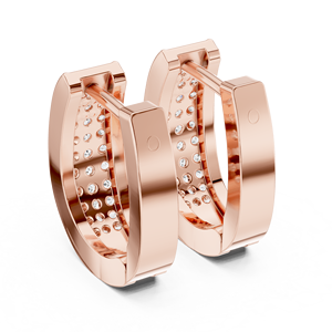 Pendientes de Aro Redondos de Plata de Ley 925 con Baño de Oro Rosa de 18K y Circonitas Multicapa, Estilo Bali, Lujosos para Mujer - Product Image 4