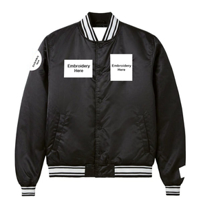 Blouson aviateur en cuir rétro américain pour homme, coupe ample personnalisée, col montant à bouton unique, hiver, cuir tanné brodé - Product Image 1
