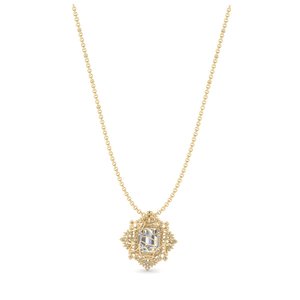 REYES Collares con Colgante de Moissanita de Corte Esmeralda de 25.22 Quilates en Oro Sólido de 14K y 18K, Joyería Fina para Mujer, Regalo de Boda, Gran Venta - Product Image 4