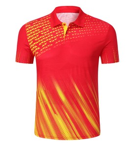 Camiseta de Bádminton Ligera y Transpirable para Hombre, Amarillo y Azul, Manga Corta, Cuello Redondo, Logotipo Frontal, Top Deportivo de Verano - Product Image 3