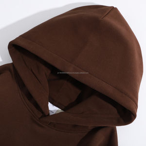 Sweat à capuche uni 100% coton de haute qualité coton épais épais pull éponge français personnalisé goutte épaule polaire sweat à capuche surdimensionné - Product Image 1