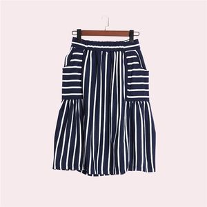 ODM Womans Mid Casual Stripe Elastic Waist <b>Skirts</b> for Woman - Product Image 3