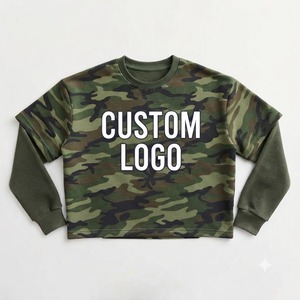 Athletic pink <b>red</b> caamo Color Block Sweatshirt Crewneck Long Sleeve Casual Sportswear Streetwear Urban Fashion Pullover <b>Top</b> - Product Image 4