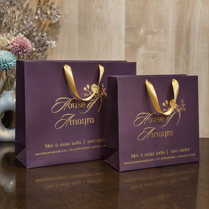 Custom Luxury <b>Gift</b> <b>Paper</b> <b>Bags</b> with Metallic Foil Branding Ribbon Handles for Jewellery Fashion Boutique Shopping and Premium Ret - Product Image 2