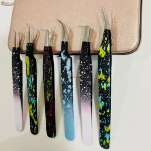 Pince à épiler professionnelle pour extensions de cils, pointe lisse, prise ferme, durable, en acier inoxydable de précision, outil pour cils, logo personnalisé, 12-14 cm - Product Image 3