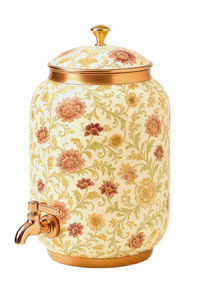 Enamel Printed Traditional Copper Hydration Pot Premium Water Storage Dispenser with Controlled Flow Outlet for Home Dining Use - Product Image 4