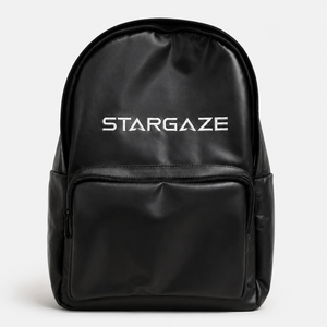 Stargaze <b>Black</b> PU <b>Backpack</b> Softback 20-35L <b>Waterproof</b> Zipper Closure Unisex Daily Use Bag Wholesale Rate OEM Custom 2026 - Product Image 1