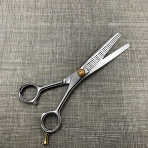 Elegante belleza de acero inoxidable para diestros, hoja recta de adelgazamiento, puntas afiladas de 5,75 pulgadas, tijeras para el cabello, caja de apósito para cortar el cabello - Product Image 1