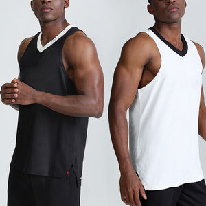 Camiseta sin mangas para gimnasio para hombre, camiseta deportiva sin mangas, camiseta interior deportiva transpirable de secado rápido, spandex y algodón, novedad de verano - Product Image 4