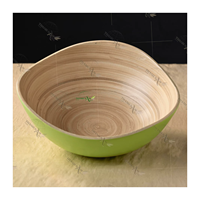 Bol à salade en bambou naturel léger et écologique, style classique, technique personnalisée, jetable, pour fêtes, capacité >10L, 0,01kg