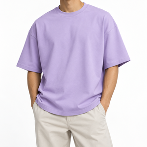 Camiseta Corta de Algodón 100% Personalizable, Estilo Hip Hop, Hombros Caídos, Tejido Grueso, Antiarrugas, para Hombre, Ropa de Verano, Venta Caliente - Product Image 1
