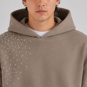 Top Seller Custom Embroidery Logo Printed Men <b>Rhinestone</b> <b>Hoodie</b> New Design Winter Wear Heavy Duty Men Pullover <b>Rhinestone</b> <b>Hoodie</b> - Product Image 3
