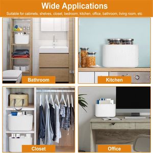 2pcs <b>Stackable</b> Plastic <b>Storage</b> <b>Container</b> with Bamboo Lid Accessory Holder for Bedroom K <b>Storage</b> Bins <b>Storage</b> Boxes & Bins - Product Image 5