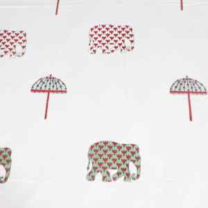 Elegante Sábana Plana de Algodón 100% Hecha a Mano Estilo Jaipuri, Reutilizable, Duradera y Sostenible, con Diseño de Elefante Real, para Navidad y Festividades - Product Image 5