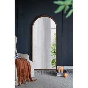 30 \ "X 65 \" grande cornice marrone antico specchio intagliato a mano disegno rosa per la decorazione della parete-per soggiorno ingresso bagno - Product Image 4