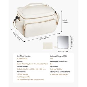 Sac portable pour tire-lait avec tapis imperméable compatible S1/S2 pour l'allaitement et les accessoires de stockage du lait - Product Image 2