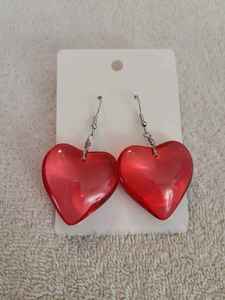 Heart <b>Resin</b> Drop Earrings Romantic Transparent Red Heart Dangle Earrings Handmade Fashion Jewelry for Women <b>Resin</b> <b>Crafts</b> - Product Image 1